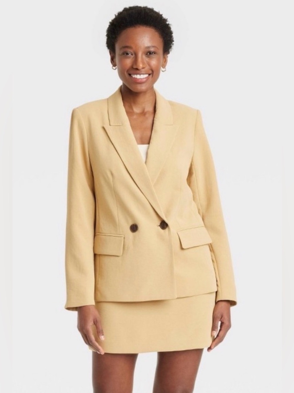 Women's Signature Crepe Slim Fit Blazer
- A New Day Tan